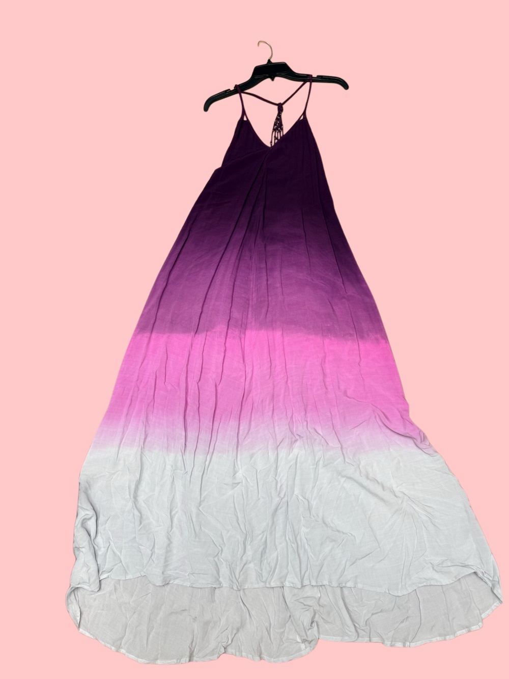 Lani Ombre Purple-Pink-White/Grey Low Back Maxi Sun Dress - Picture 2 of 7